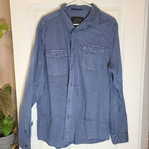 Men's Blue Jean-Like Button Up Dress Shirt